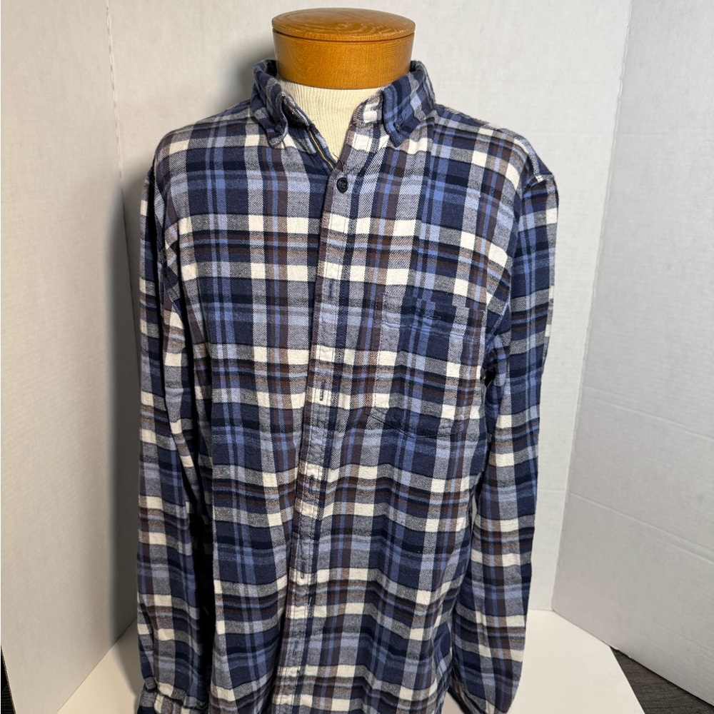 Denim & Flower Navy and White Plaid Shirt